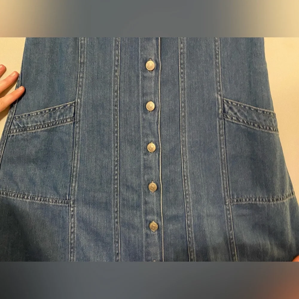 Madewell Blue Denim Button-Front Midi Dress - Picture 4 of 5